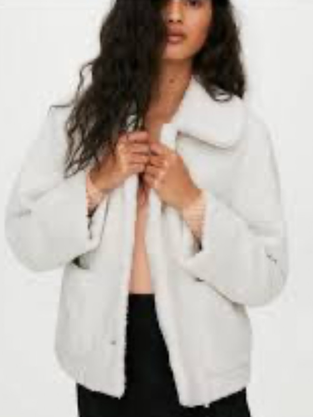 Aritzia Wilfred Stanza Teddy Jacket Light Birch Teddy Fleece Size XS